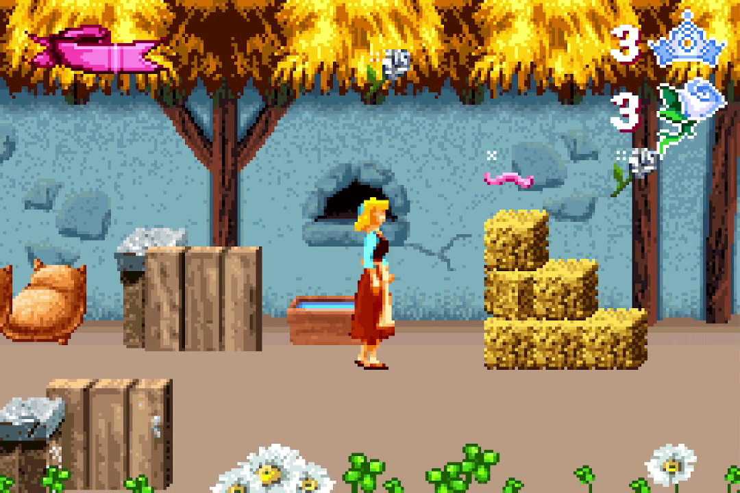 A screenshot of gameplay, where there is clearly a worm